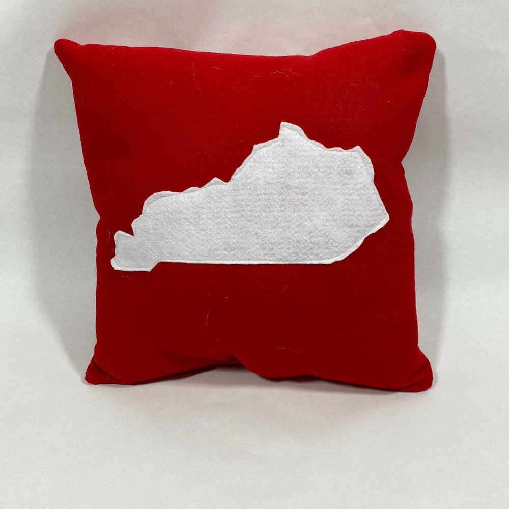 State‎ Of Kentucky (Red and White) Pillow